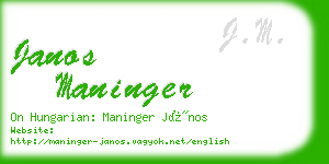 janos maninger business card